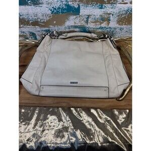 Vince Camuto Handbag Hobo Cream Leather Brody Pebbled Shoulder Silver Hardware